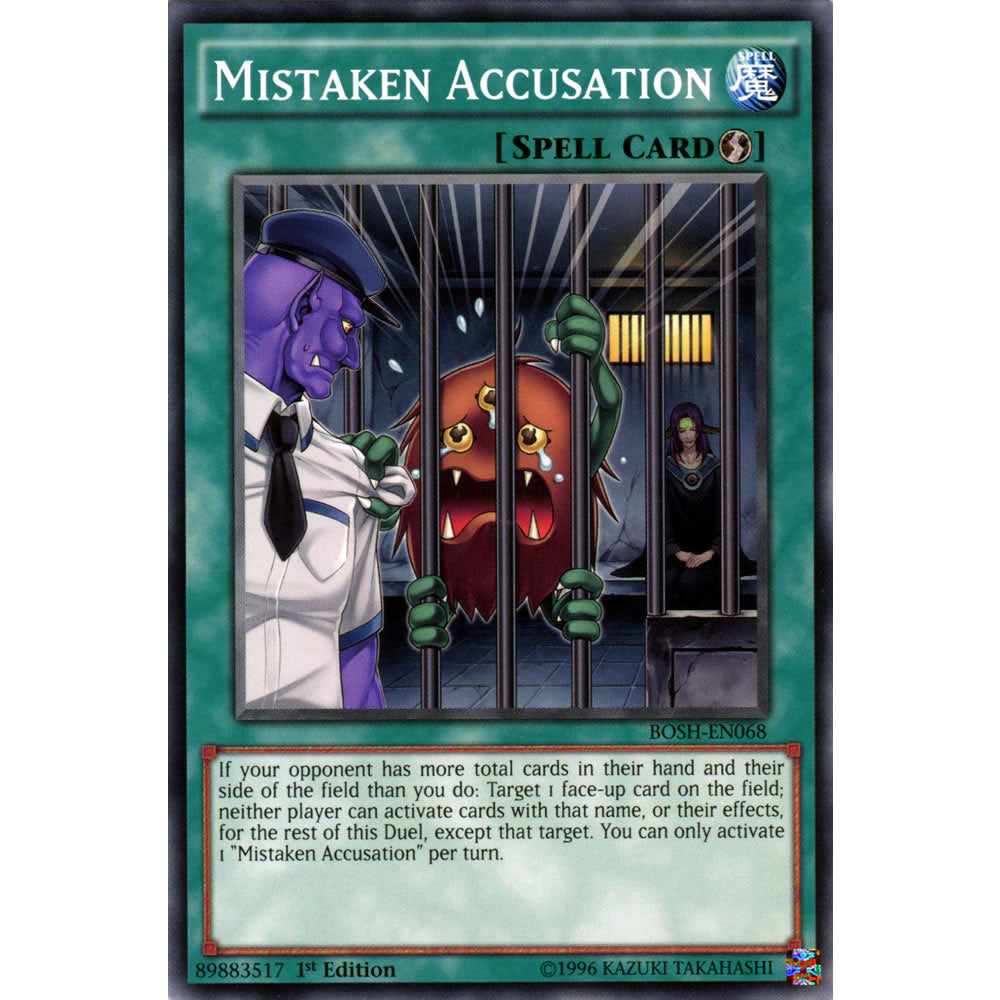 Mistaken Accusation BOSH-EN068 Yu-Gi-Oh! Card from the Breakers of Shadow Set