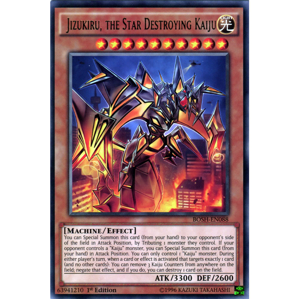 Jizukiru, the Star Destroying Kaiju BOSH-EN088 Yu-Gi-Oh! Card from the Breakers of Shadow Set