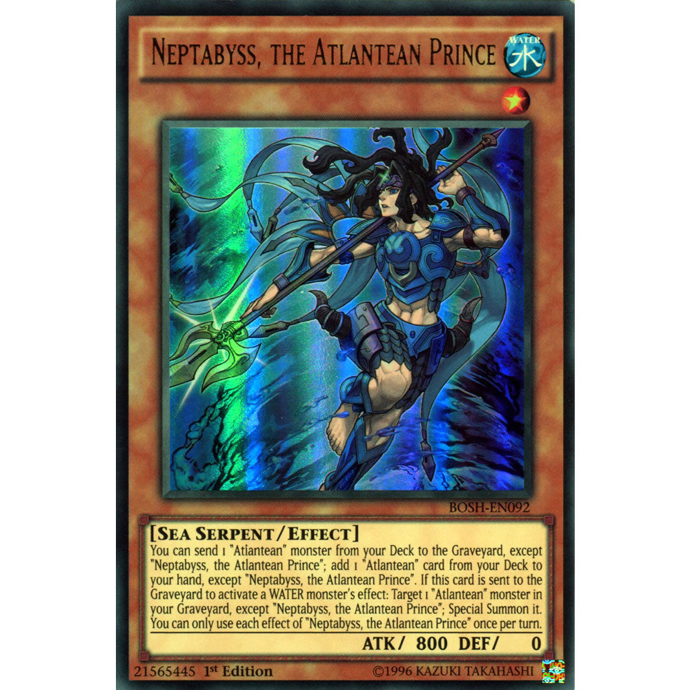 Neptabyss, the Atlantean Prince BOSH-EN092 Yu-Gi-Oh! Card from the Breakers of Shadow Set