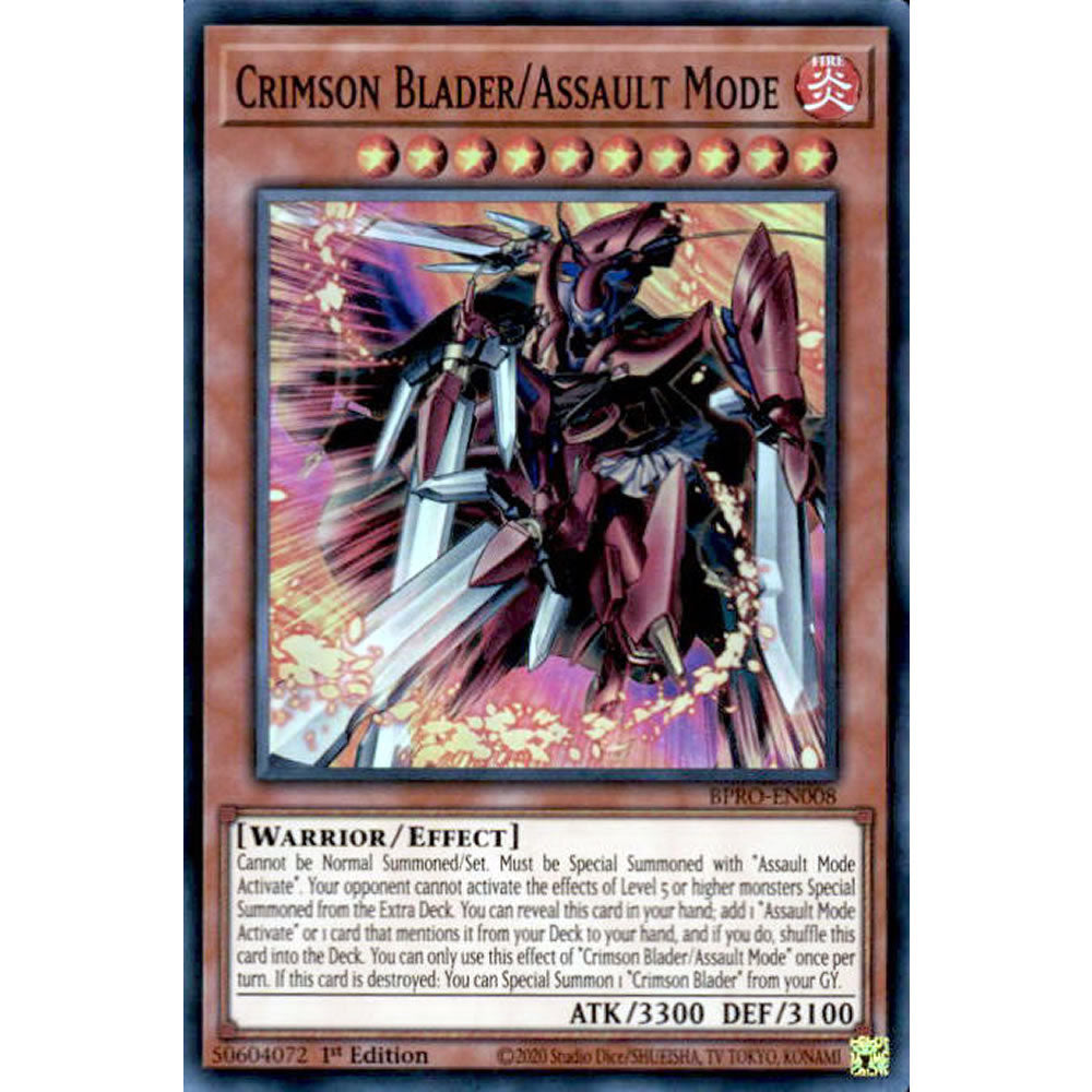Crimson Blader/Assault Mode BPRO-EN008 Yu-Gi-Oh! Card from the Burst Protocol Set
