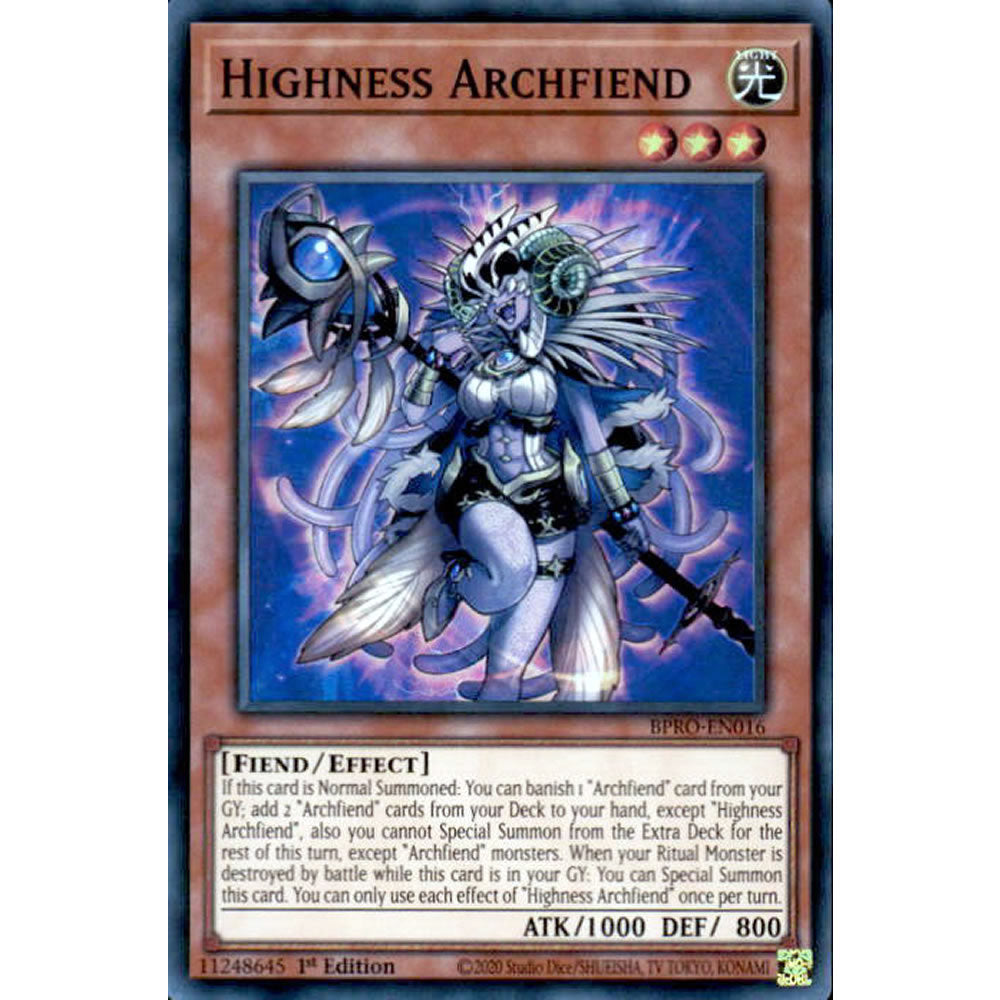 Highness Archfiend BPRO-EN016 Yu-Gi-Oh! Card from the Burst Protocol Set