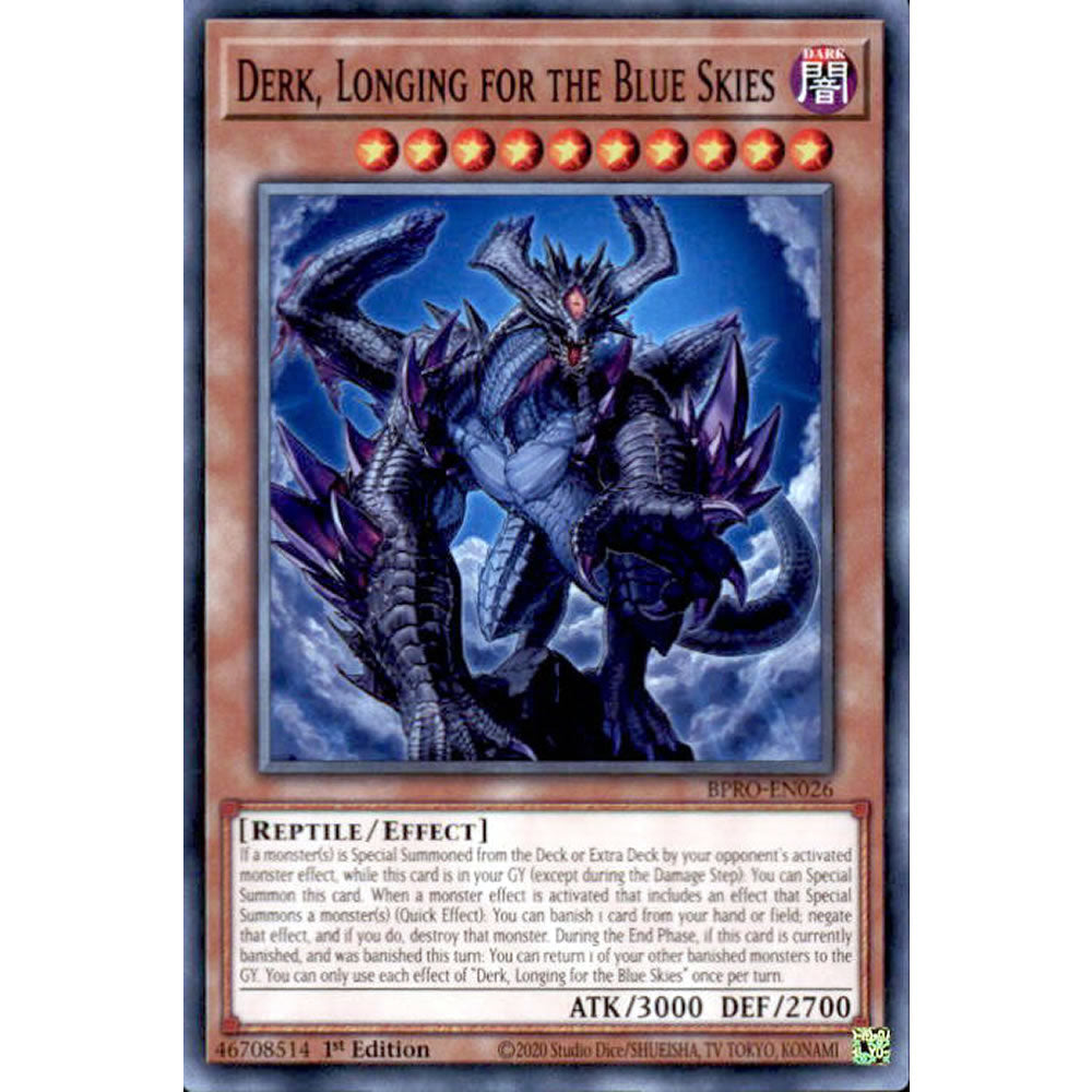 Derk, Longing for the Blue Skies BPRO-EN026 Yu-Gi-Oh! Card from the Burst Protocol Set