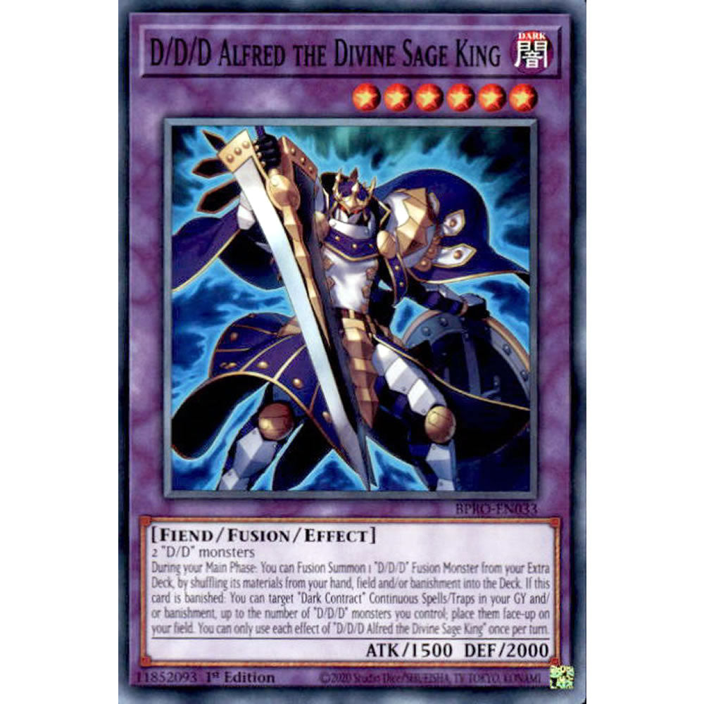 D/D/D Alfred the Divine Sage King BPRO-EN033 Yu-Gi-Oh! Card from the Burst Protocol Set