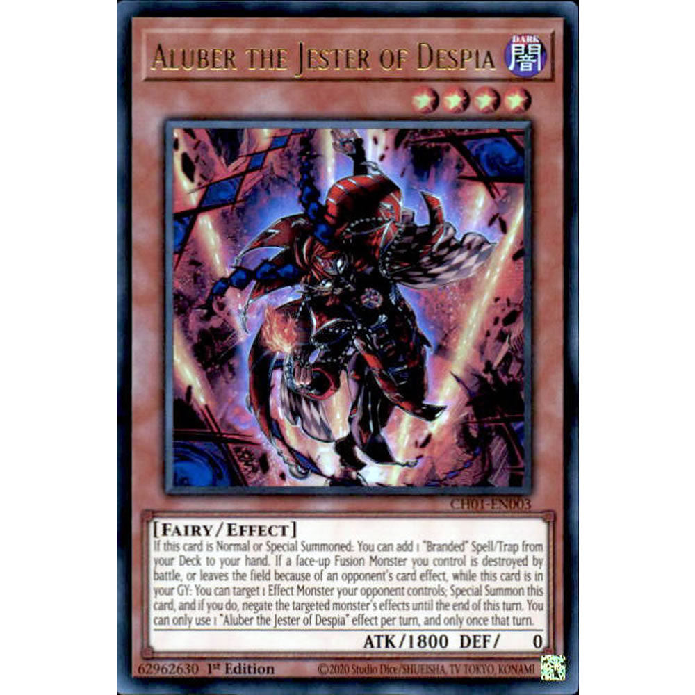 Aluber the Jester of Despia CH01-EN003 Yu-Gi-Oh! Card from the THE CHRONICLES DECK: The Fallen & The Virtuous Set