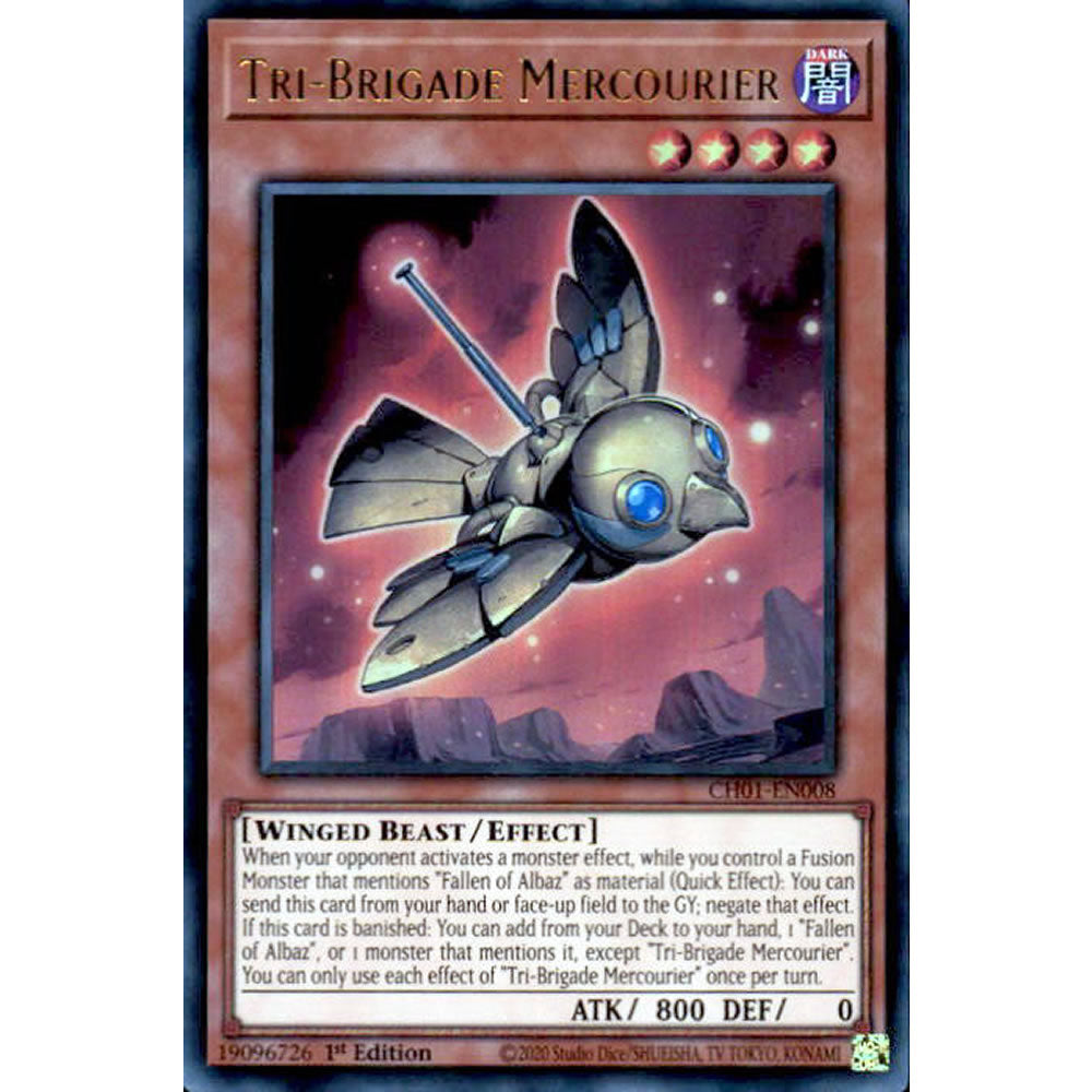 Tri-Brigade Mercourier CH01-EN008 Yu-Gi-Oh! Card from the THE CHRONICLES DECK: The Fallen & The Virtuous Set