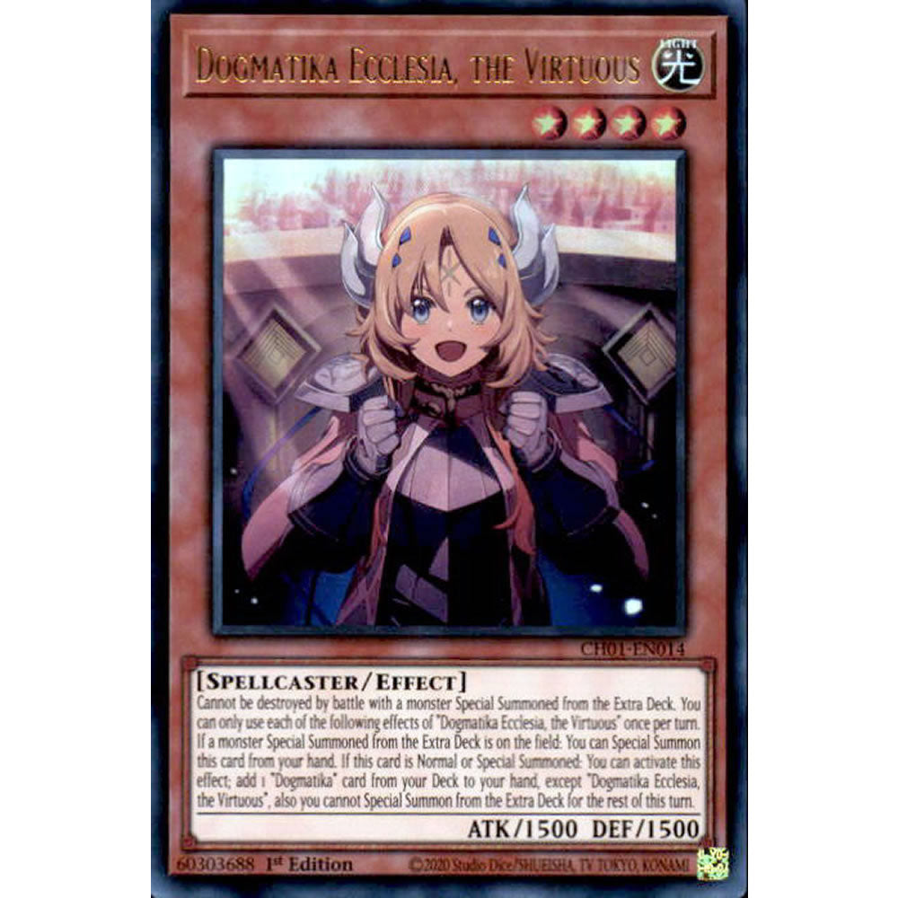 Dogmatika Ecclesia, the Virtuous CH01-EN014 Yu-Gi-Oh! Card from the THE CHRONICLES DECK: The Fallen & The Virtuous Set