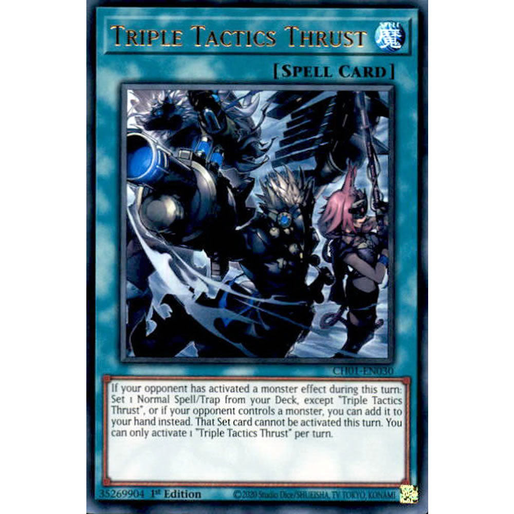 Triple Tactics Thrust CH01-EN030 Yu-Gi-Oh! Card from the THE CHRONICLES DECK: The Fallen & The Virtuous Set