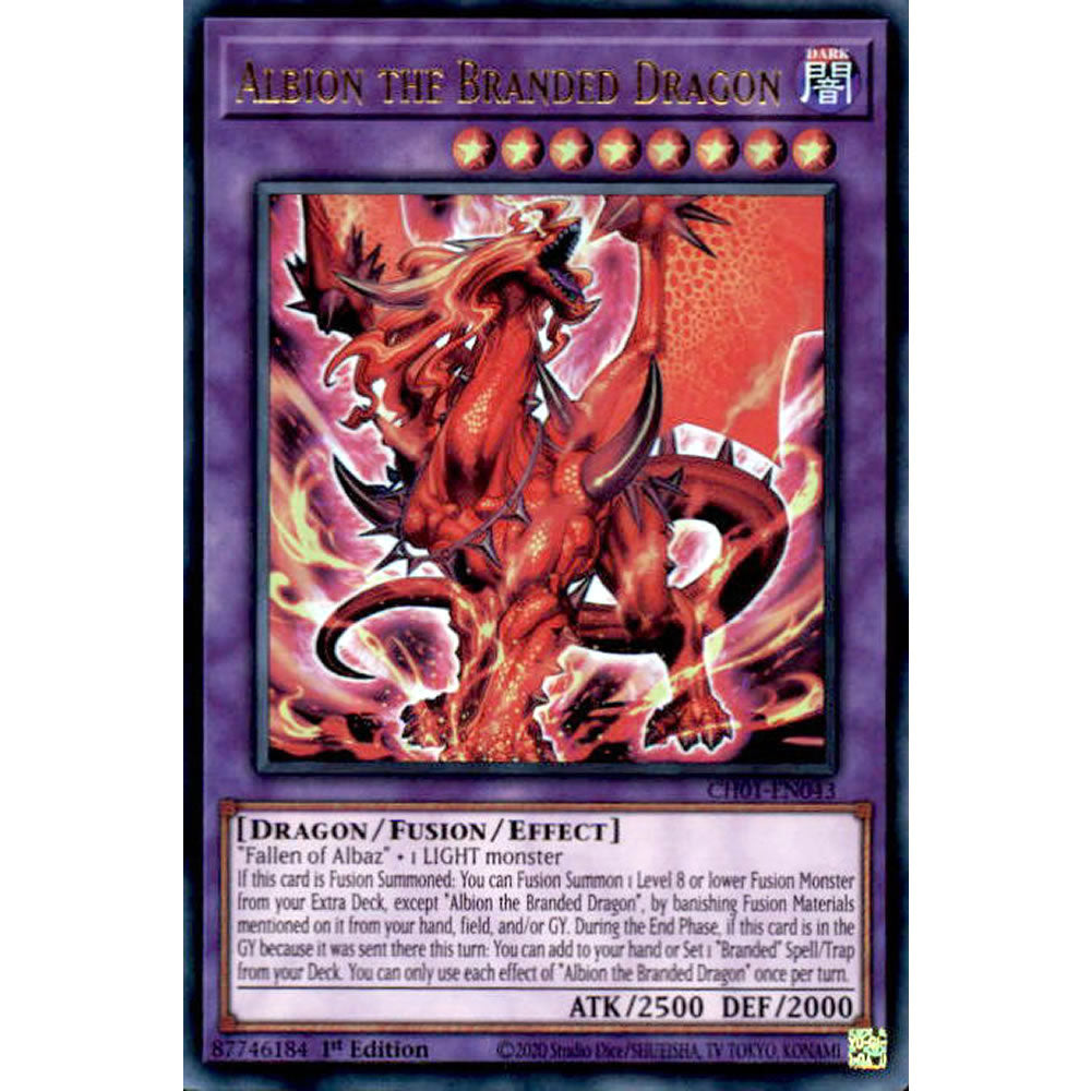 Albion the Branded Dragon CH01-EN043 Yu-Gi-Oh! Card from the THE CHRONICLES DECK: The Fallen & The Virtuous Set