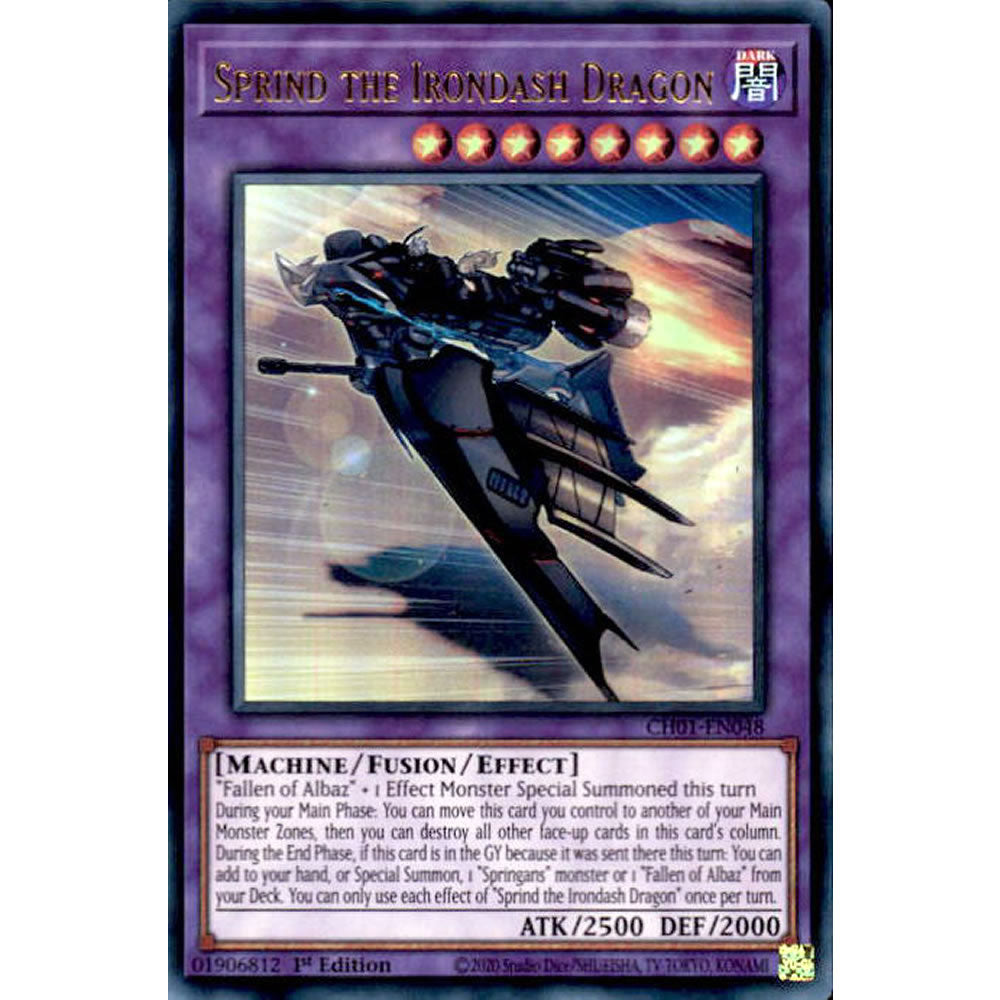 Sprind the Irondash Dragon CH01-EN048 Yu-Gi-Oh! Card from the THE CHRONICLES DECK: The Fallen & The Virtuous Set
