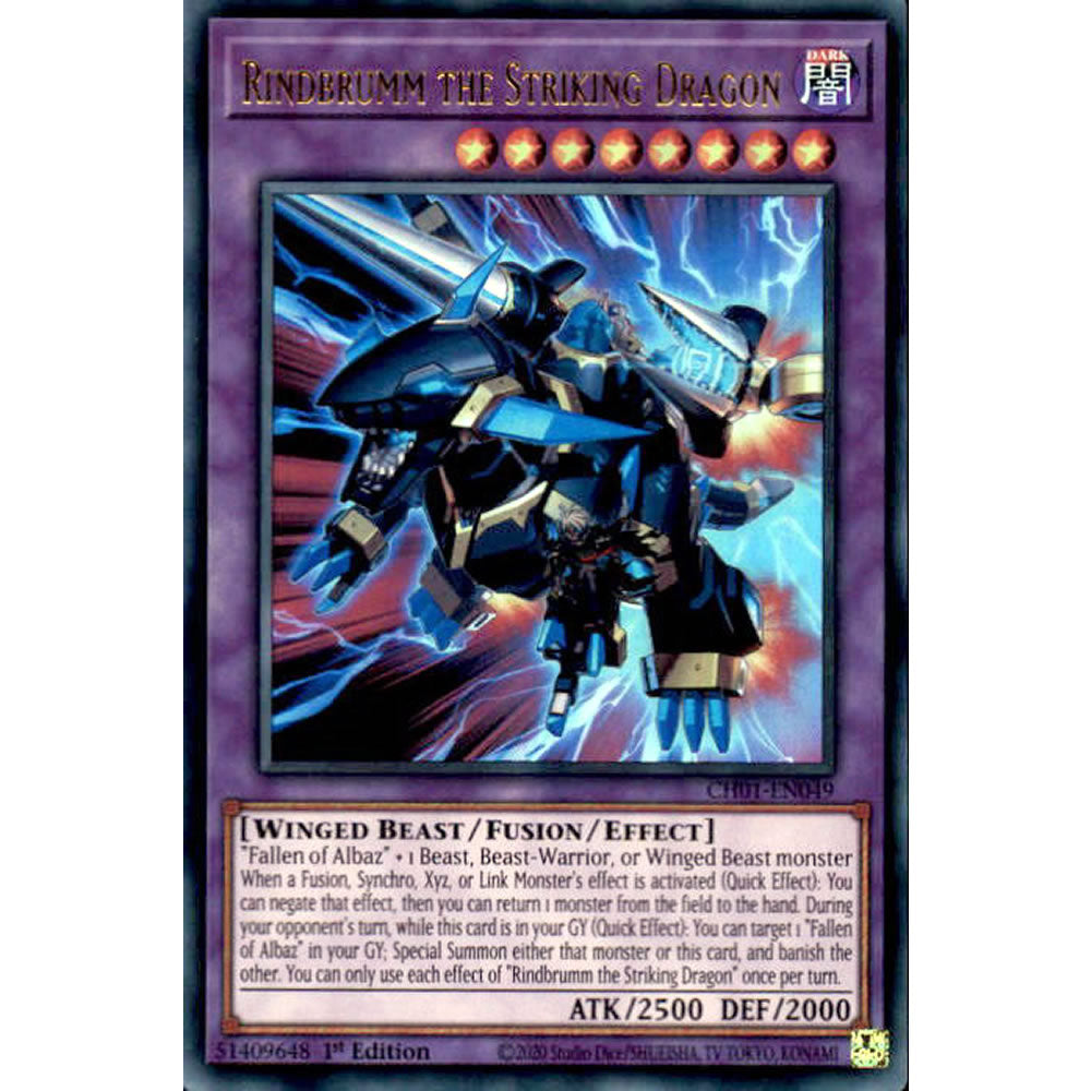 Rindbrumm the Striking Dragon CH01-EN049 Yu-Gi-Oh! Card from the THE CHRONICLES DECK: The Fallen & The Virtuous Set