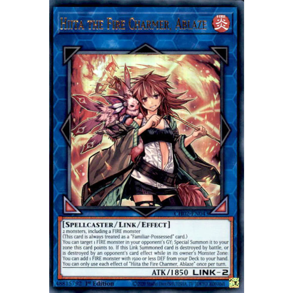 Hiita the Fire Charmer, Ablaze CH02-EN043 Yu-Gi-Oh! Card from the THE CHRONICLES DECK: Spirit Charmers Set
