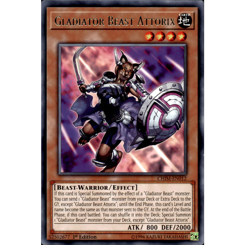 Gladiator Beast Attorix CHIM-EN012 Yu-Gi-Oh! Card from the Chaos Impact Set