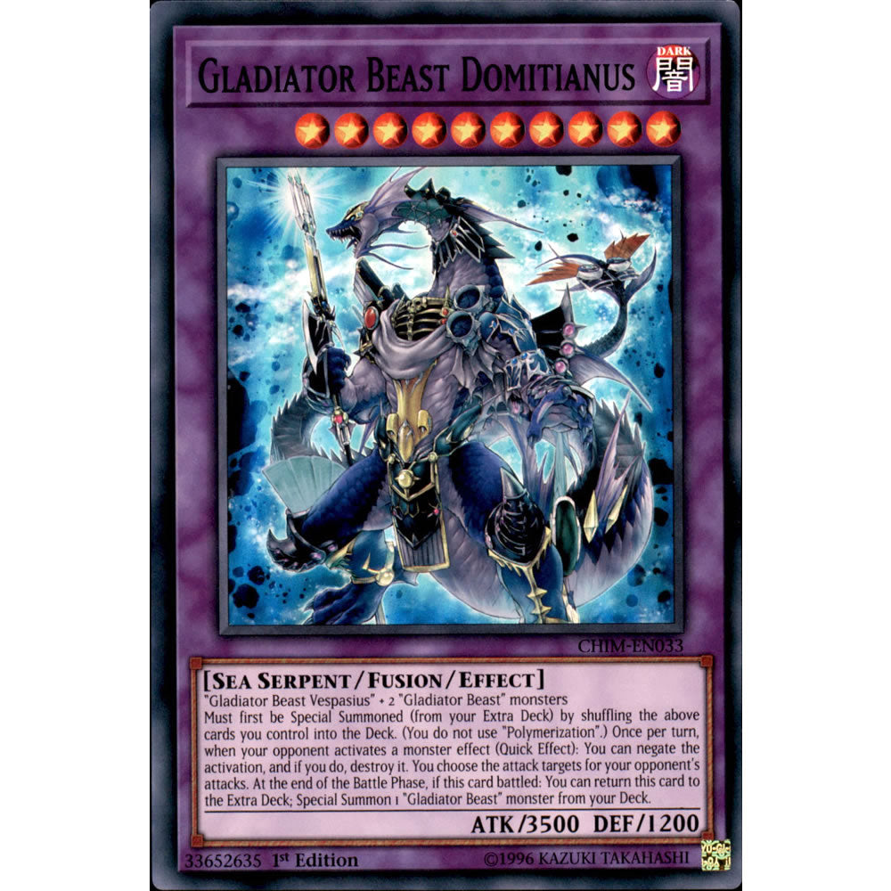 Gladiator Beast Domitianus CHIM-EN033 Yu-Gi-Oh! Card from the Chaos Impact Set