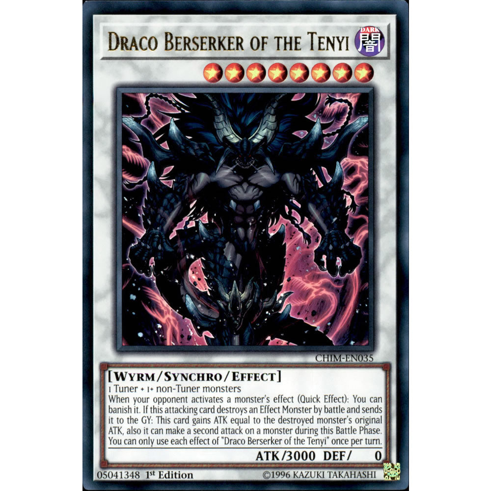 Draco Berserker of the Tenyi CHIM-EN035 Yu-Gi-Oh! Card from the Chaos Impact Set