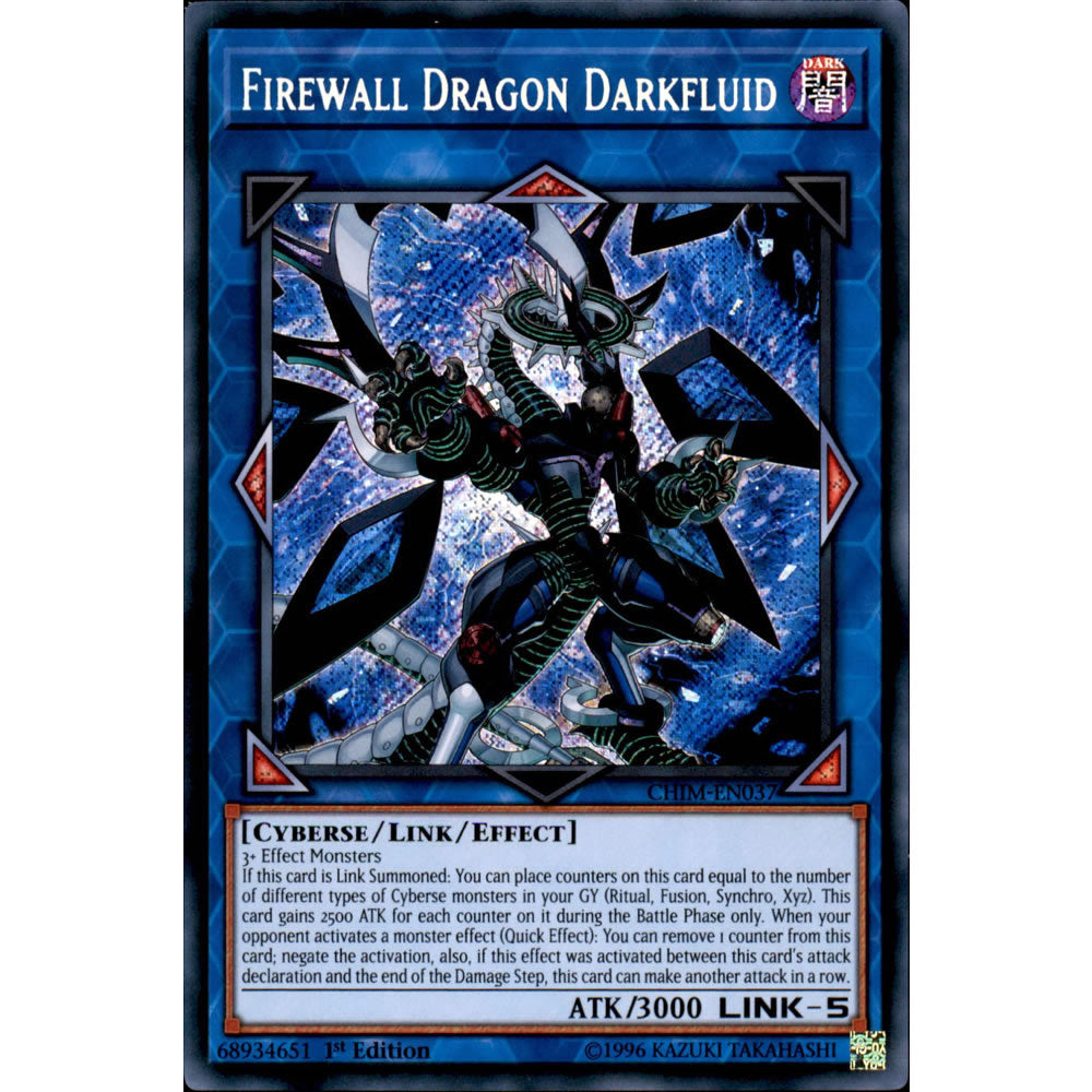 Firewall Dragon Darkfluid CHIM-EN037 Yu-Gi-Oh! Card from the Chaos Impact Set