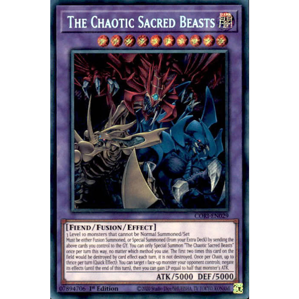 The Chaotic  Sacred Beasts CORI-EN029 Yu-Gi-Oh! Card from the Chaos Origins Set