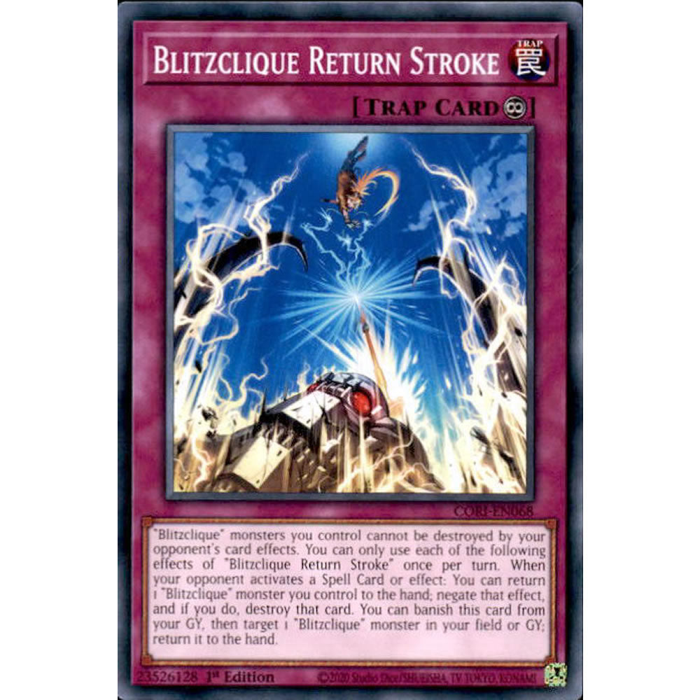 Blitzclique Return Stroke CORI-EN068 Yu-Gi-Oh! Card from the Chaos Origins Set