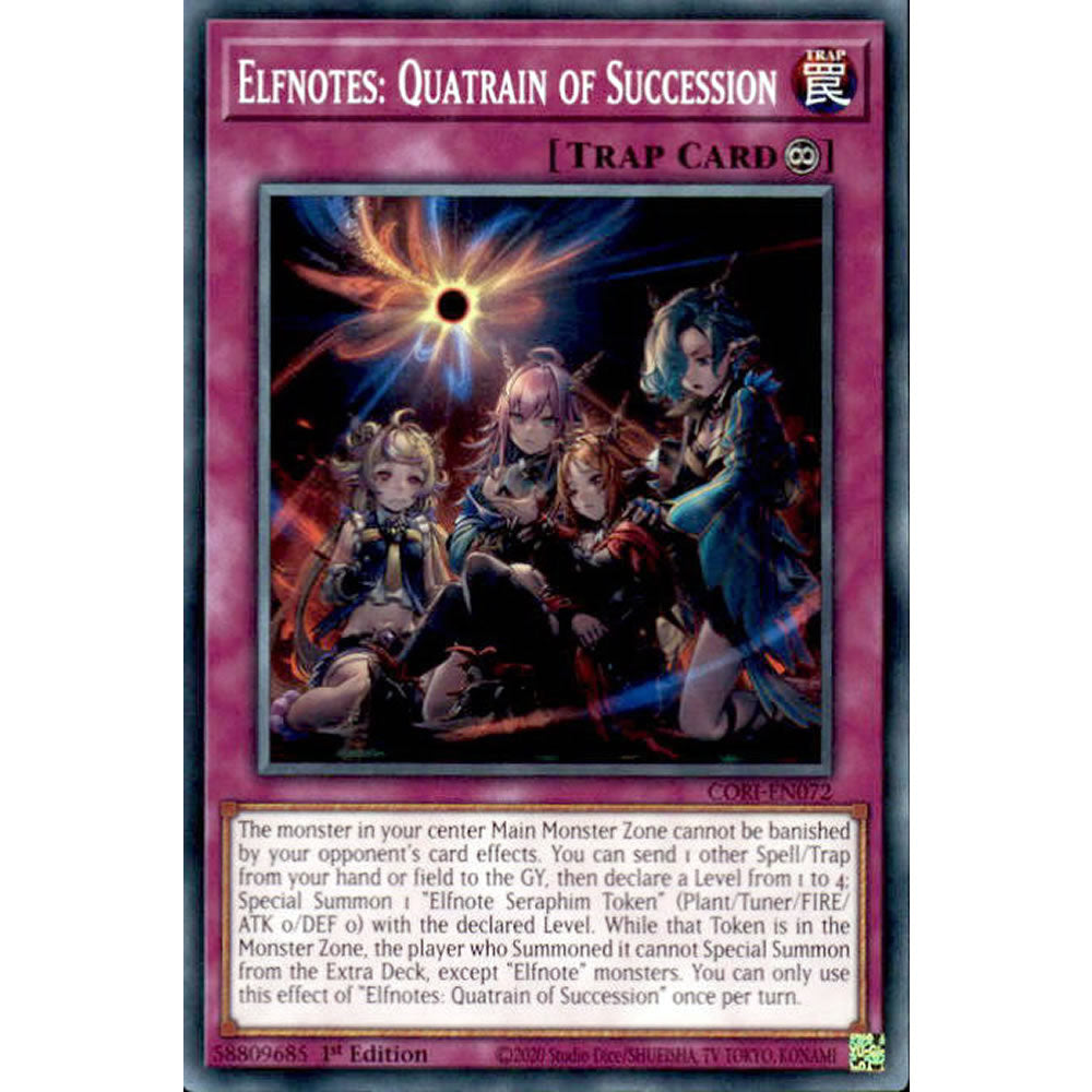 Elfnotes: Quatrain of Succession CORI-EN072 Yu-Gi-Oh! Card from the Chaos Origins Set