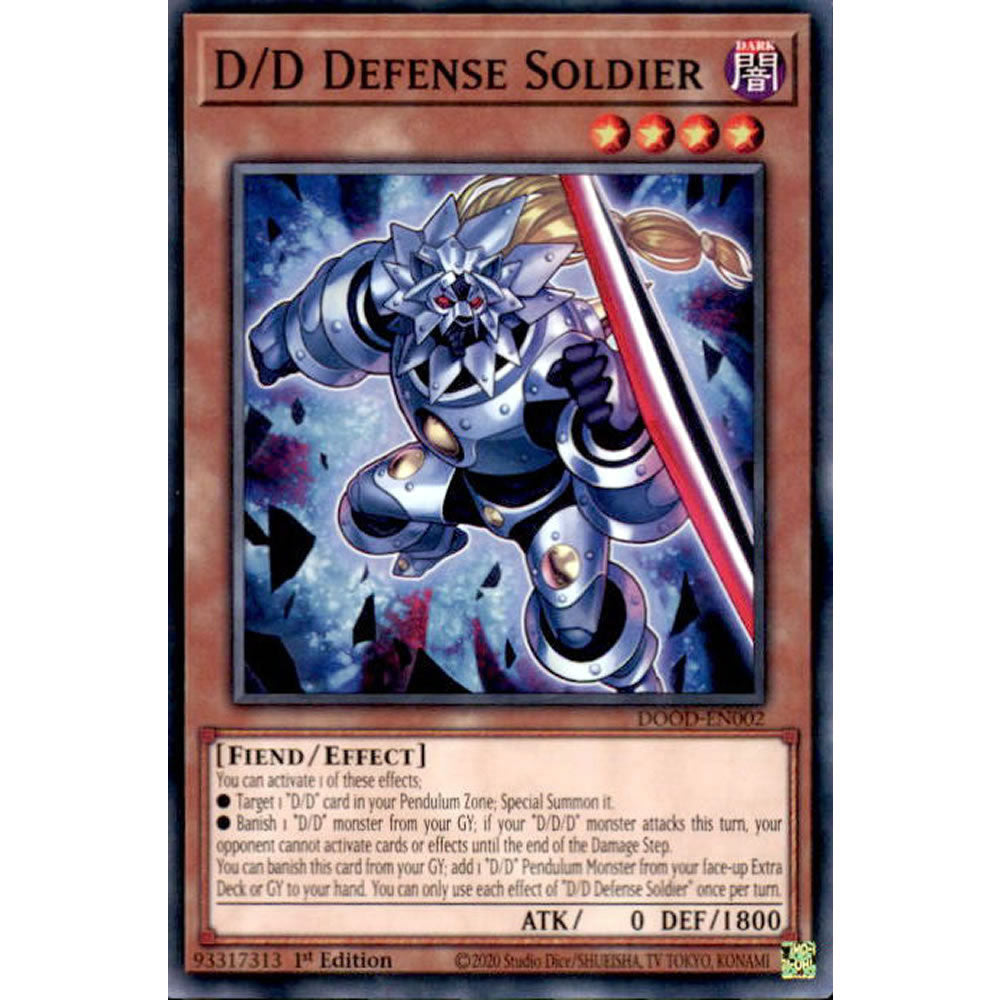 D/D Defense Soldier DOOD-EN002 Yu-Gi-Oh! Card from the Doom of Dimensions Set