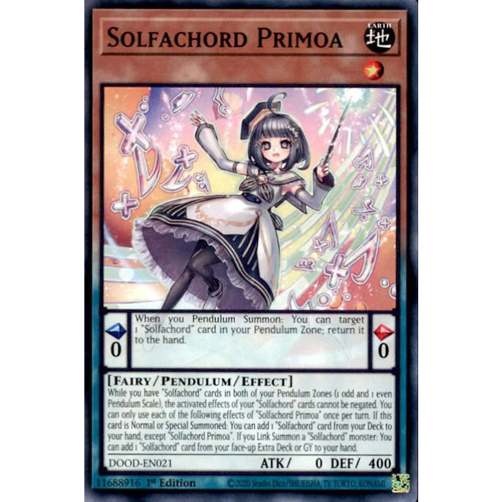 Solfachord Primoa DOOD-EN021 Yu-Gi-Oh! Card from the Doom of Dimensions Set