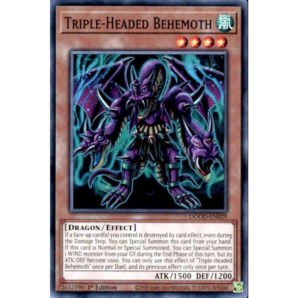 Triple-Headed Behemoth DOOD-EN029 Yu-Gi-Oh! Card from the Doom of Dimensions Set
