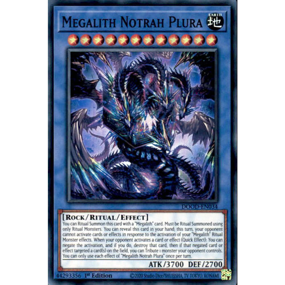 Megalith Notrah Plura DOOD-EN034 Yu-Gi-Oh! Card from the Doom of Dimensions Set