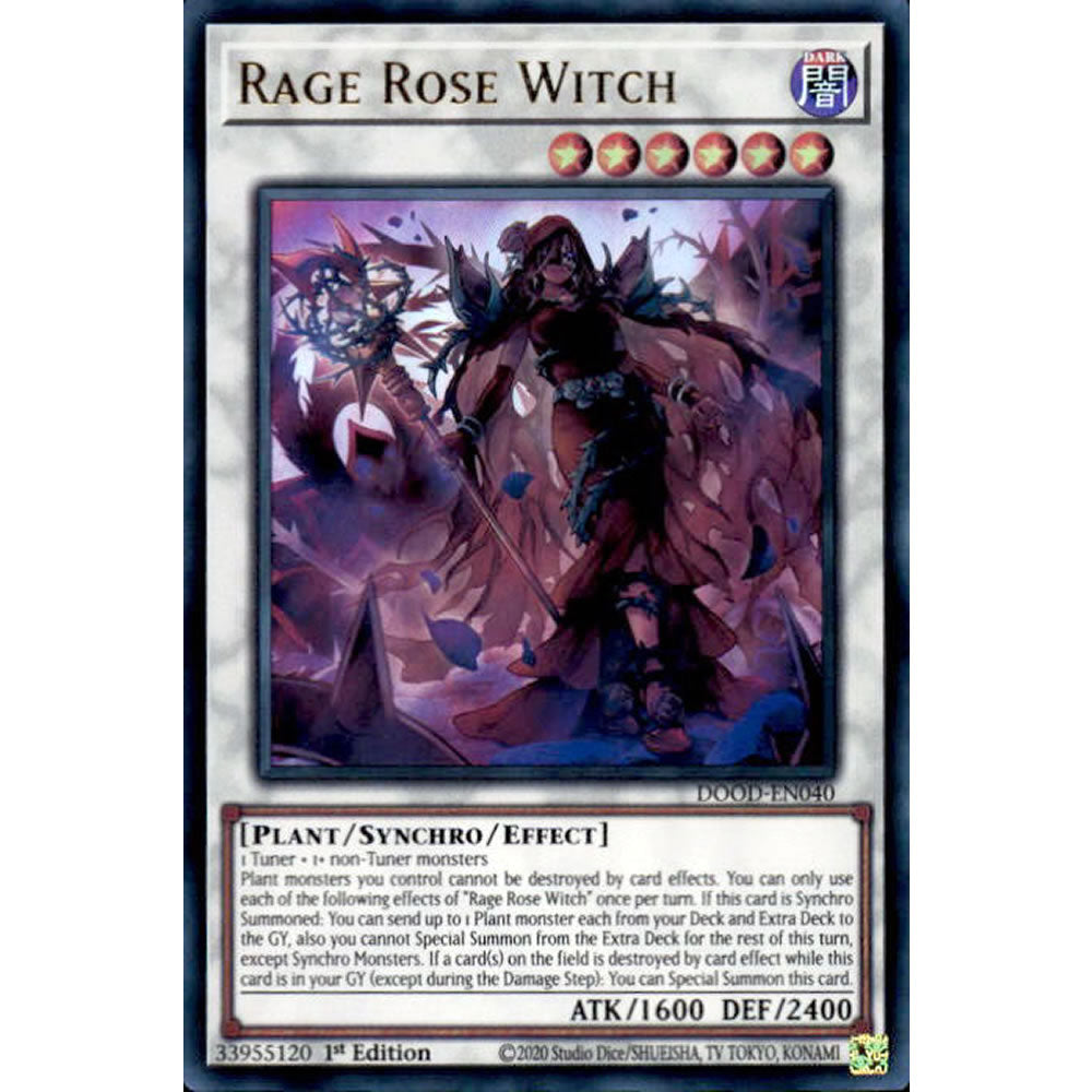 Rage Rose Witch DOOD-EN040 Yu-Gi-Oh! Card from the Doom of Dimensions Set