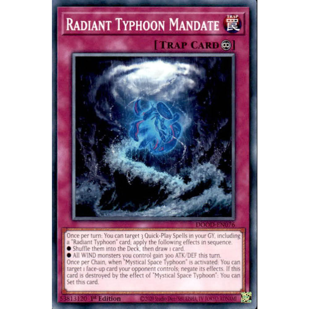 Radiant Typhoon Mandate DOOD-EN076 Yu-Gi-Oh! Card from the Doom of Dimensions Set