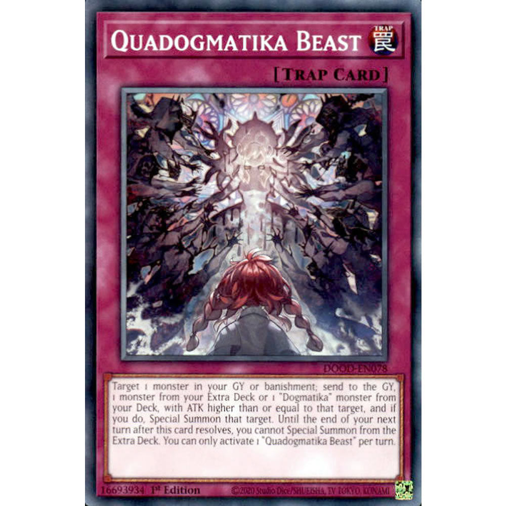 Quadogmatika Beast DOOD-EN078 Yu-Gi-Oh! Card from the Doom of Dimensions Set