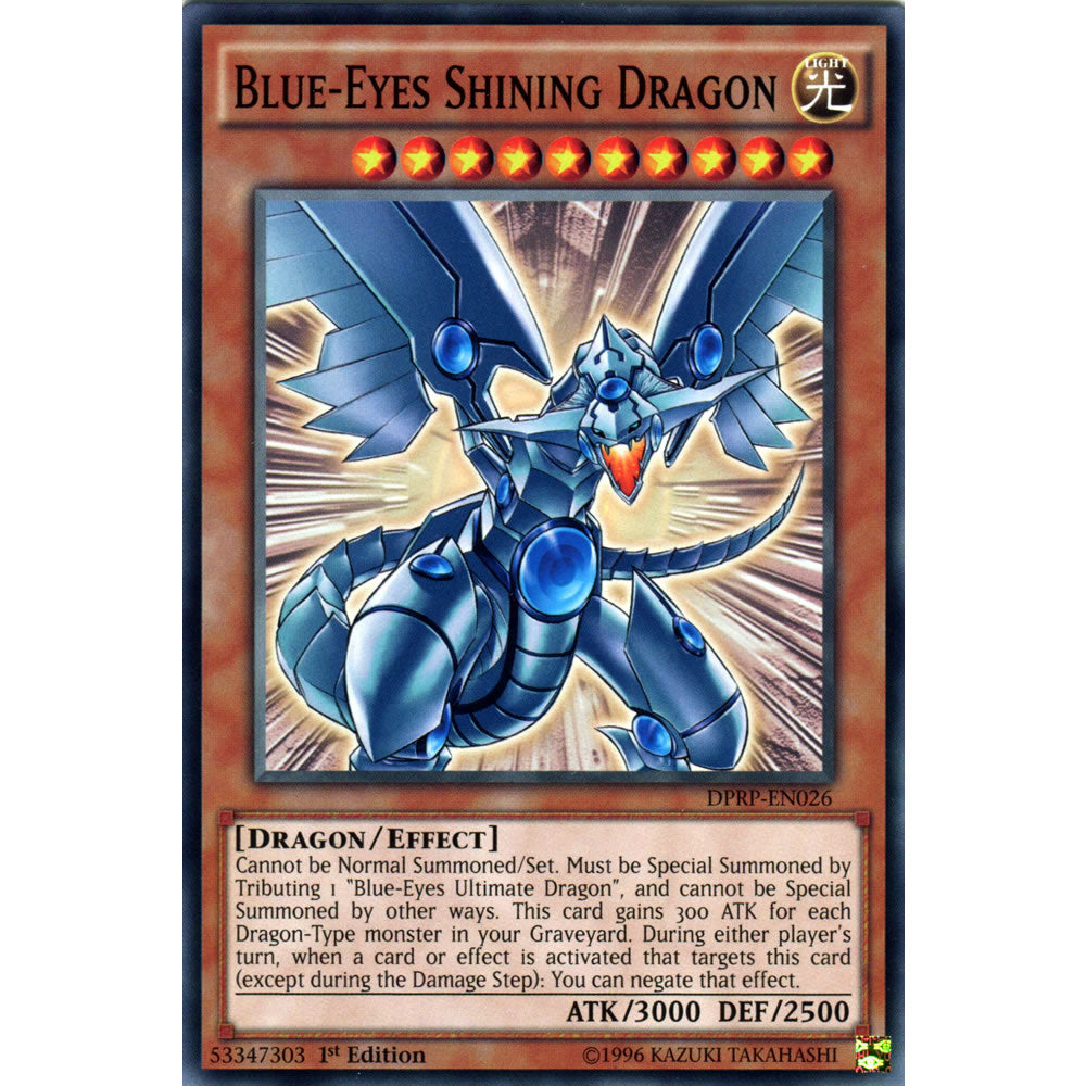 Blue-Eyes Shining Dragon DPRP-EN026 Yu-Gi-Oh! Card from the Duelist Pack: Rivals of the Pharaoh Set