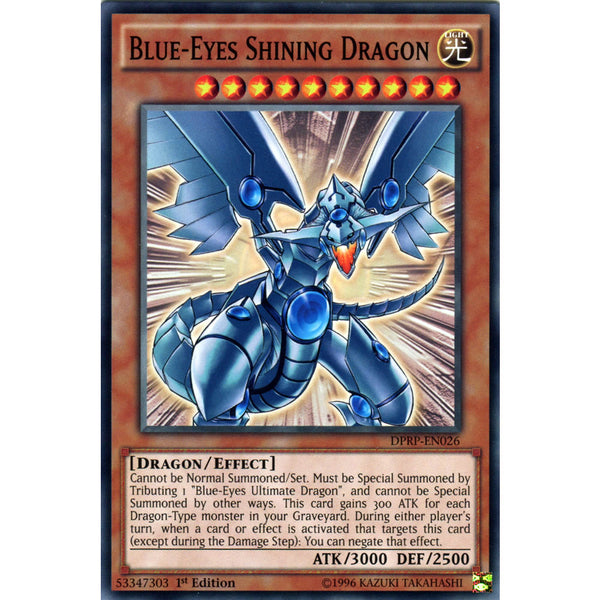 Blue-Eyes Shining Dragon TCG Card  1st Edition Common  DPRP-EN026  Near  Mint Condition