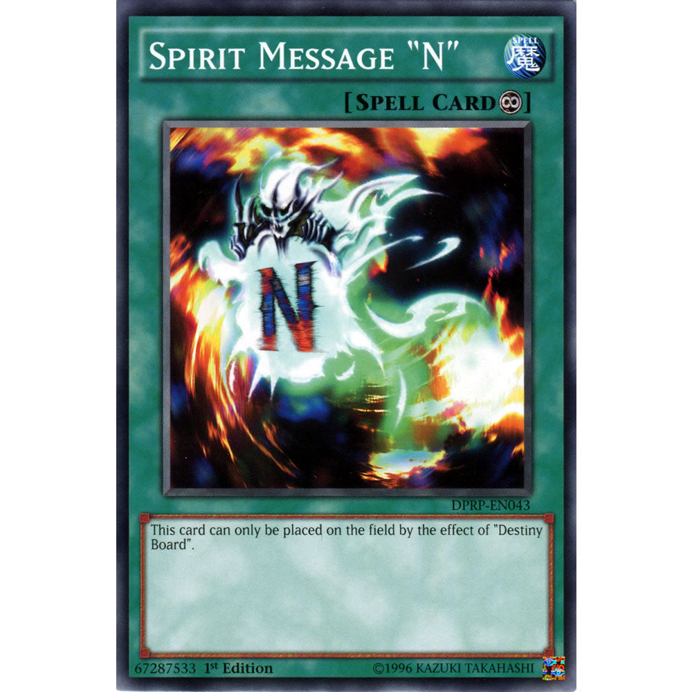 Spirit Message "N" DPRP-EN043 Yu-Gi-Oh! Card from the Duelist Pack: Rivals of the Pharaoh Set