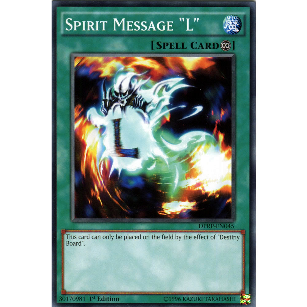 Spirit Message "L" DPRP-EN045 Yu-Gi-Oh! Card from the Duelist Pack: Rivals of the Pharaoh Set