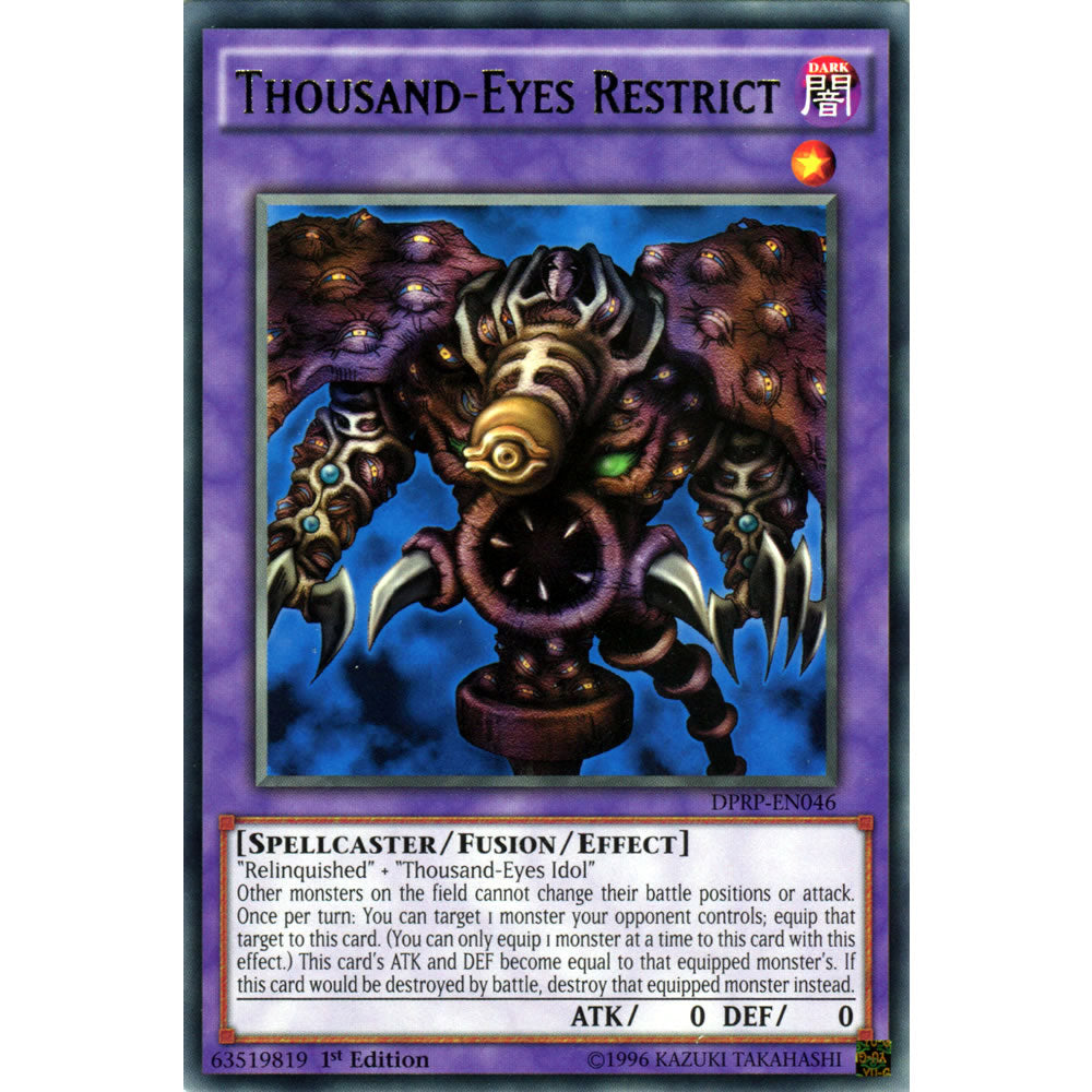Thousand-Eyes Restrict DPRP-EN046 Yu-Gi-Oh! Card from the Duelist Pack: Rivals of the Pharaoh Set