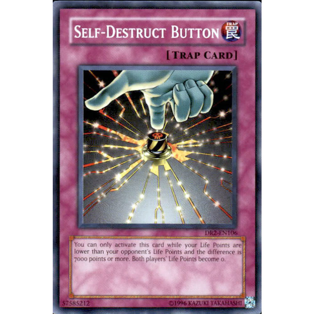 Self-Destruct Button DR2-EN106 Yu-Gi-Oh! Card from the Dark Revelation 2 Set