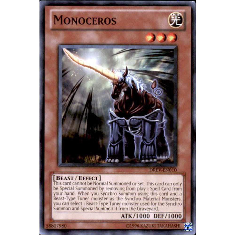 Monoceros DREV-EN010 Yu-Gi-Oh! Card from the Duelist Revolution Set