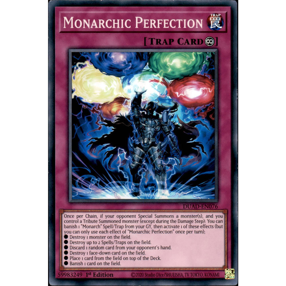 Monarchic Perfection DUAD-EN076 Yu-Gi-Oh! Card from the Duelist's Advance Set