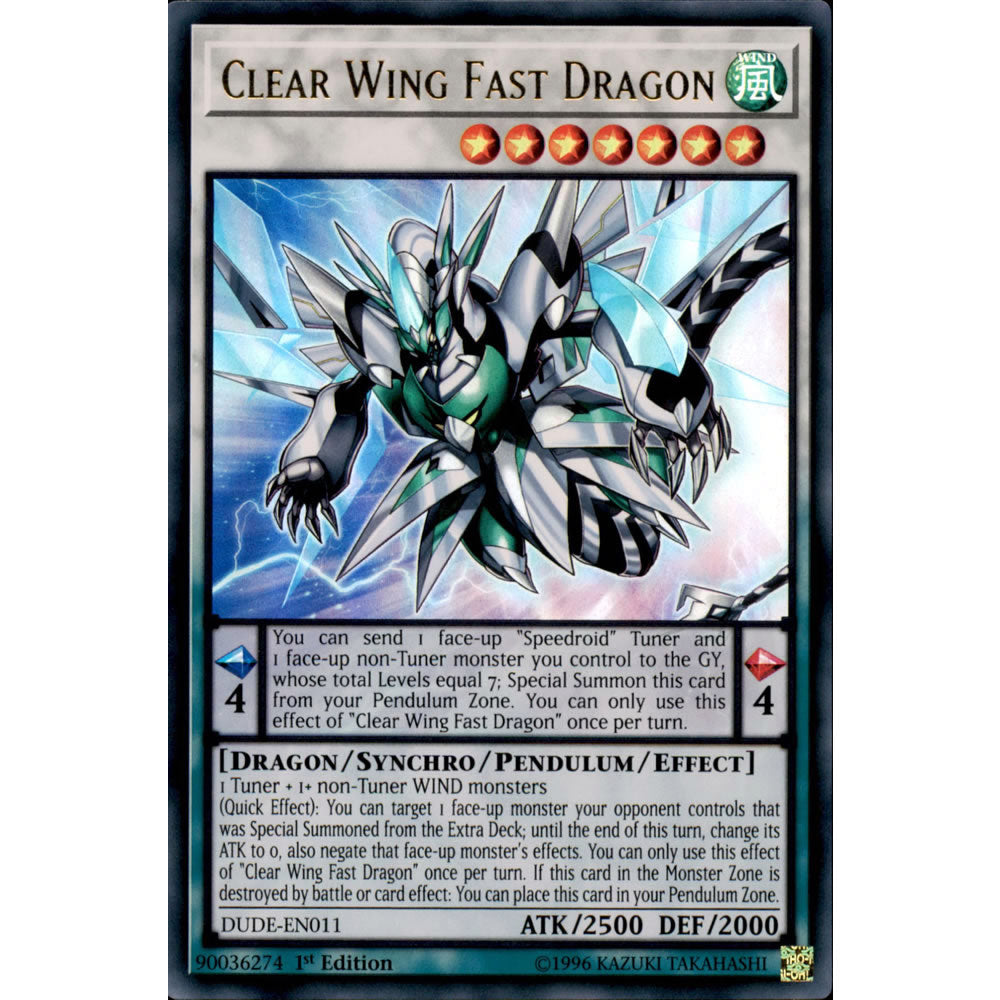 Clear Wing Fast Dragon DUDE-EN011 Yu-Gi-Oh! Card from the Duel Devastator Set