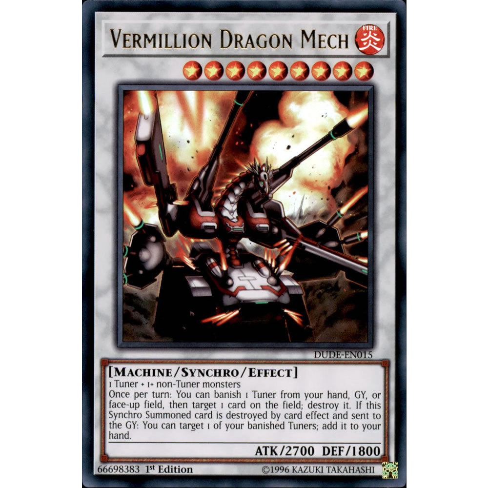 Vermillion Dragon Mech DUDE-EN015 Yu-Gi-Oh! Card from the Duel Devastator Set