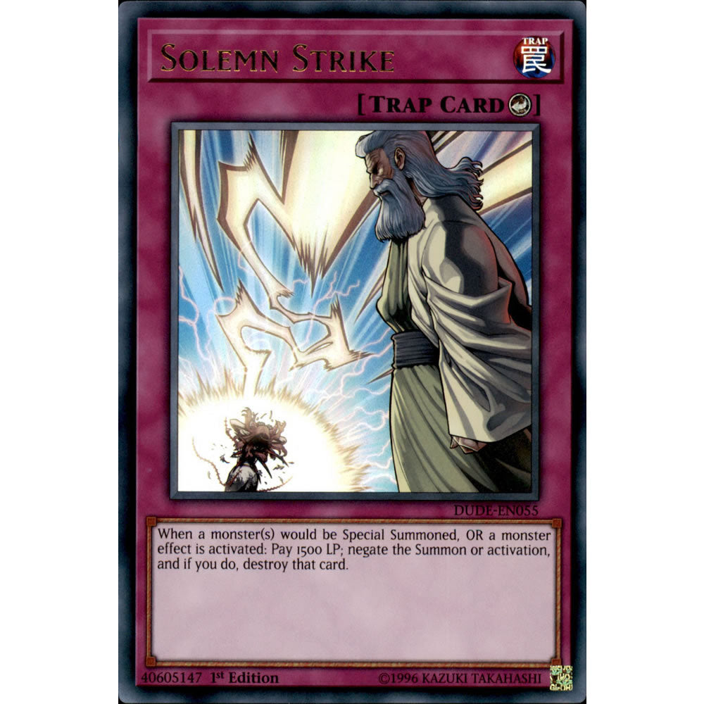 Solemn Strike DUDE-EN055 Yu-Gi-Oh! Card from the Duel Devastator Set