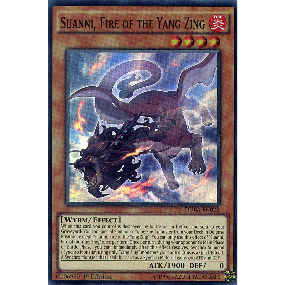 Suanni, Fire of the Yang Zing DUEA-EN028 Yu-Gi-Oh! Card from the Duelist Alliance Set