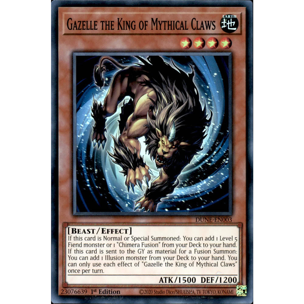Gazelle the King of Mythical Claws DUNE-EN003 Yu-Gi-Oh! Card from the Duelist Nexus Set
