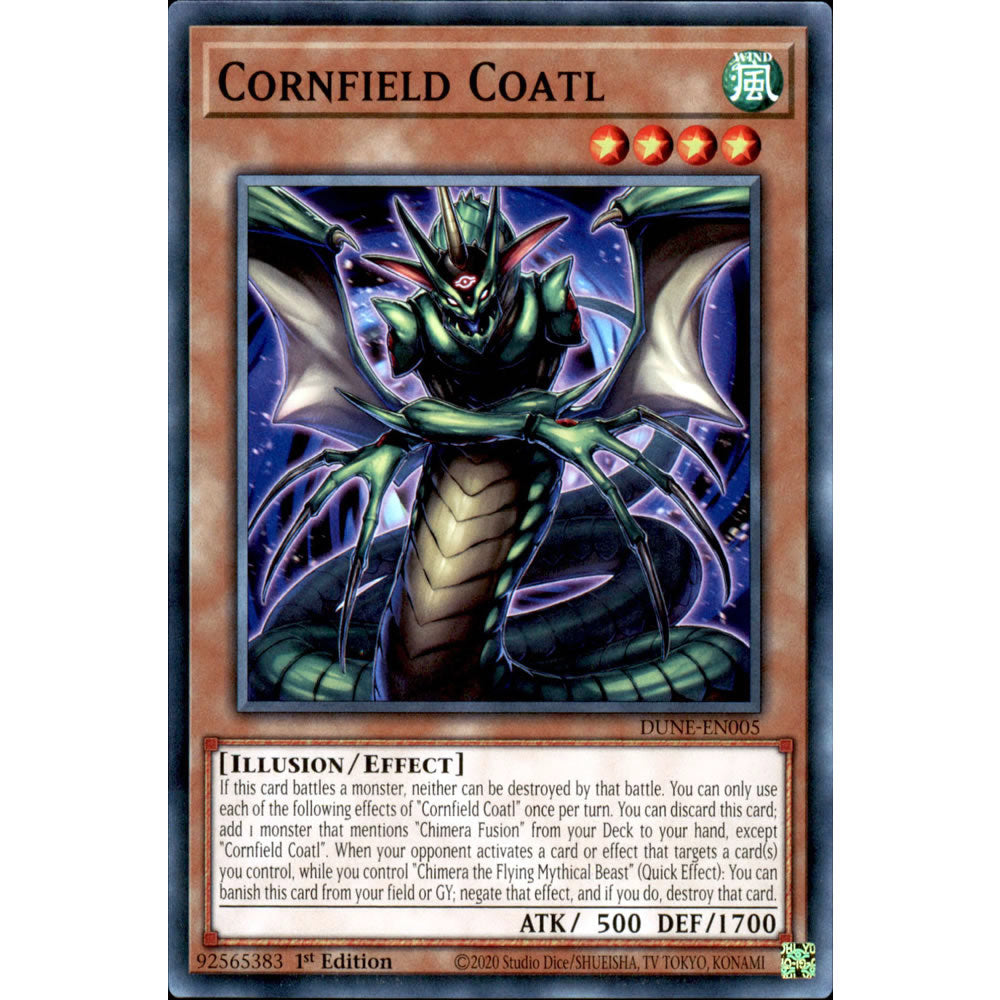 Cornfield Coatl DUNE-EN005 Yu-Gi-Oh! Card from the Duelist Nexus Set