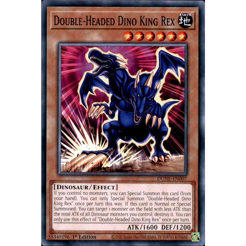 Double-Headed King Rex DUNE-EN007 Yu-Gi-Oh! Card from the Duelist Nexus Set