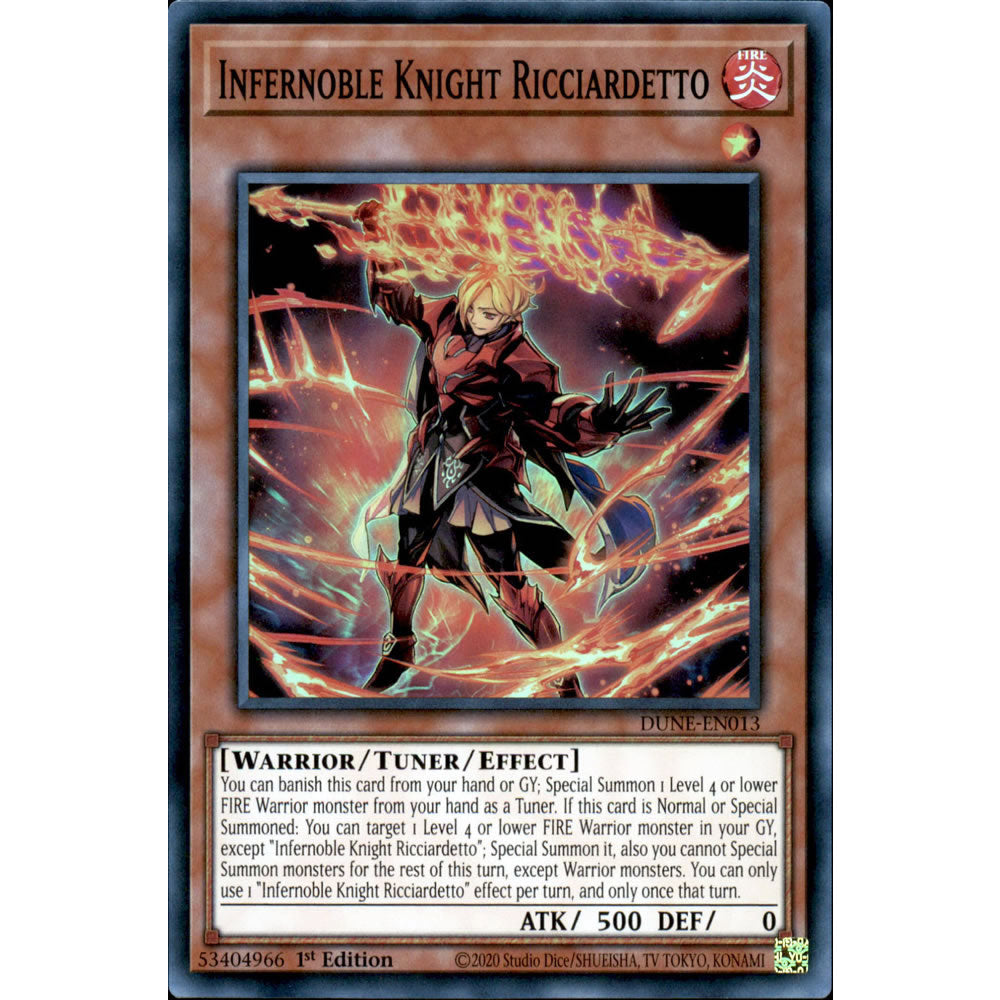 Infernoble Knight Ricciardetto DUNE-EN013 Yu-Gi-Oh! Card from the Duelist Nexus Set