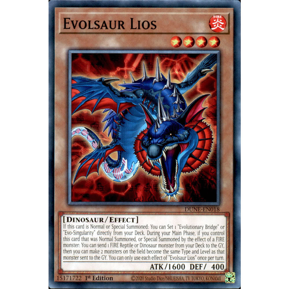 Evolsaur Lios DUNE-EN018 Yu-Gi-Oh! Card from the Duelist Nexus Set