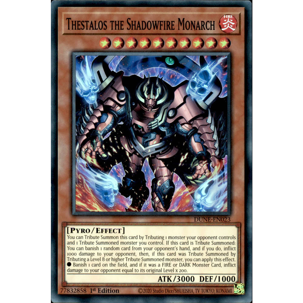 Thestalos the Shadowfire Monarch DUNE-EN023 Yu-Gi-Oh! Card from the Duelist Nexus Set