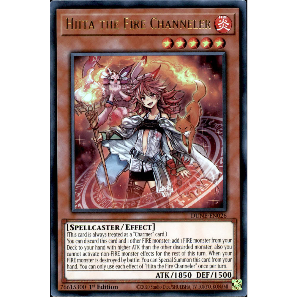 Hiita the Fire Channeler DUNE-EN026 Yu-Gi-Oh! Card from the Duelist Nexus Set