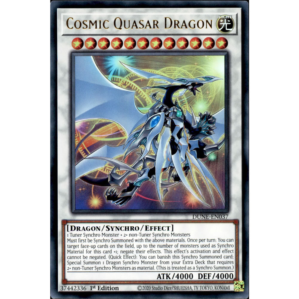 Cosmic Quasar Dragon DUNE-EN037 Yu-Gi-Oh! Card from the Duelist Nexus Set