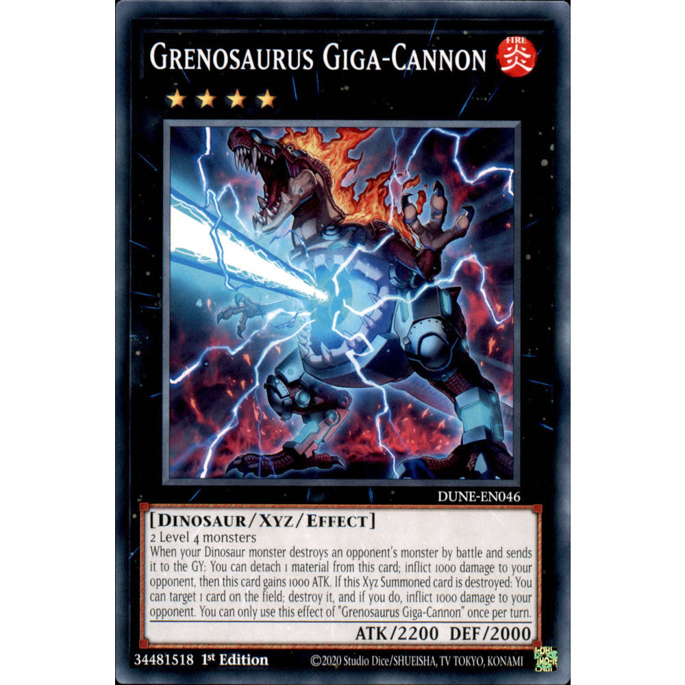 Grenosaurus Giga-Cannon DUNE-EN046 Yu-Gi-Oh! Card from the Duelist Nexus Set